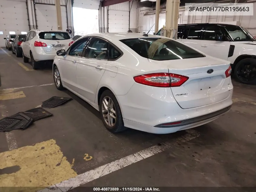 2013 Ford Fusion Se VIN: 3FA6P0H77DR195663 Lot: 40873889