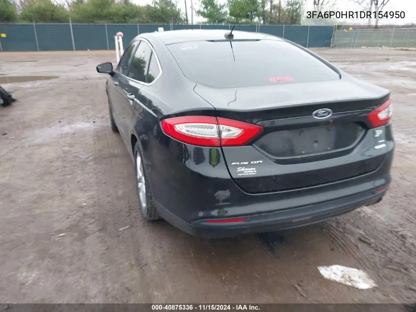 2013 Ford Fusion Se VIN: 3FA6P0HR1DR154950 Lot: 40875336