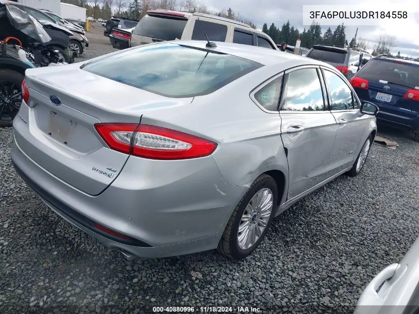 3FA6P0LU3DR184558 2013 Ford Fusion Hybrid Se