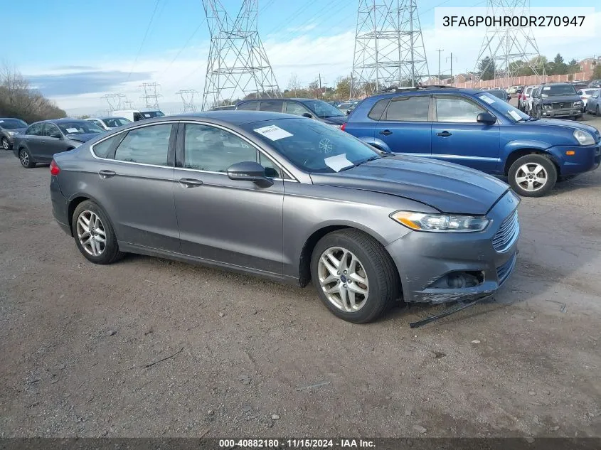 2013 Ford Fusion Se VIN: 3FA6P0HR0DR270947 Lot: 40882180