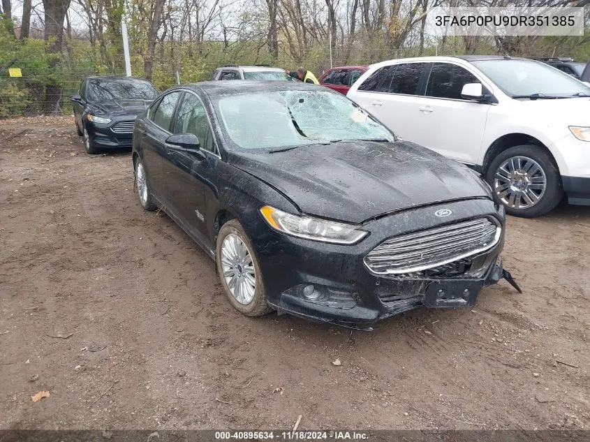 2013 Ford Fusion Energi Se Luxury VIN: 3FA6P0PU9DR351385 Lot: 40895634