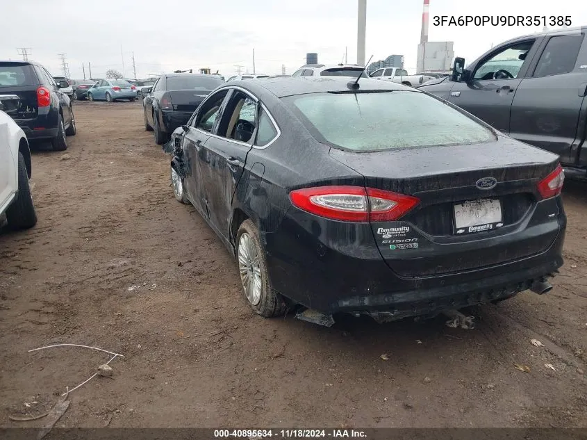 2013 Ford Fusion Energi Se Luxury VIN: 3FA6P0PU9DR351385 Lot: 40895634