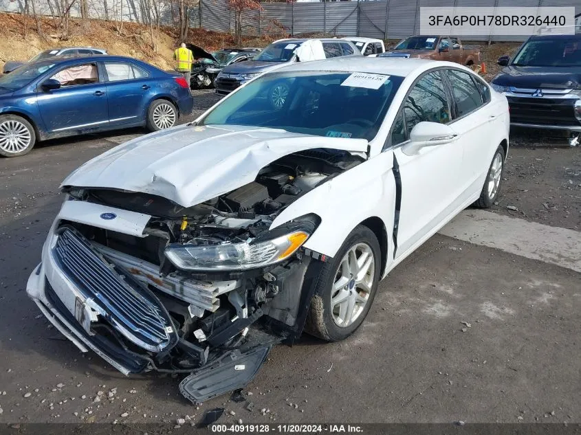 2013 Ford Fusion Se VIN: 3FA6P0H78DR326440 Lot: 40919128