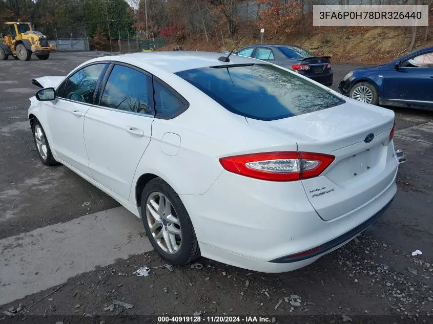 2013 Ford Fusion Se VIN: 3FA6P0H78DR326440 Lot: 40919128