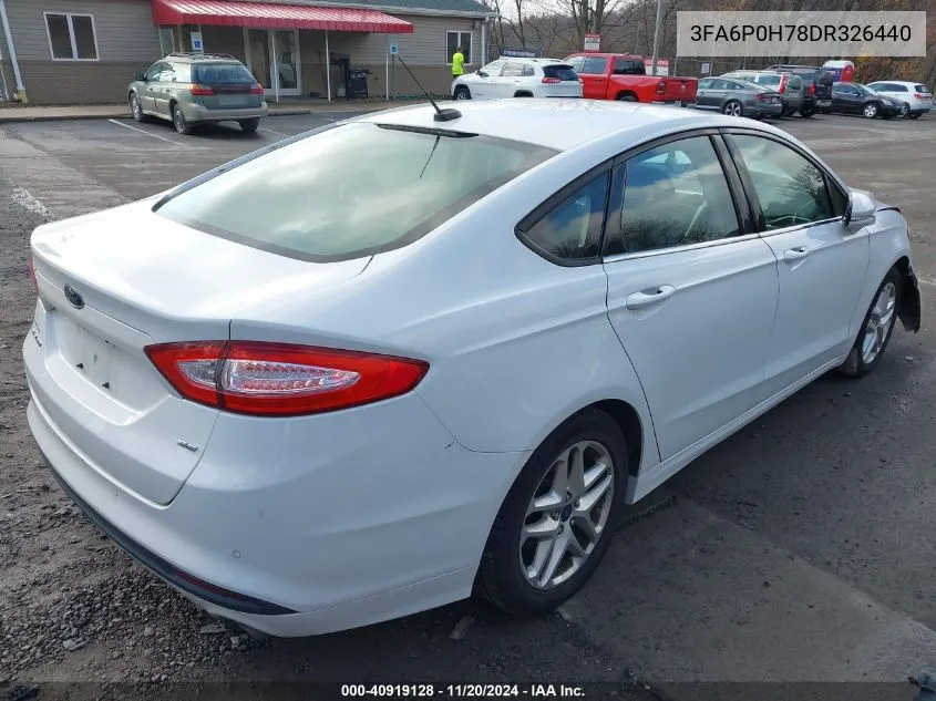 2013 Ford Fusion Se VIN: 3FA6P0H78DR326440 Lot: 40919128