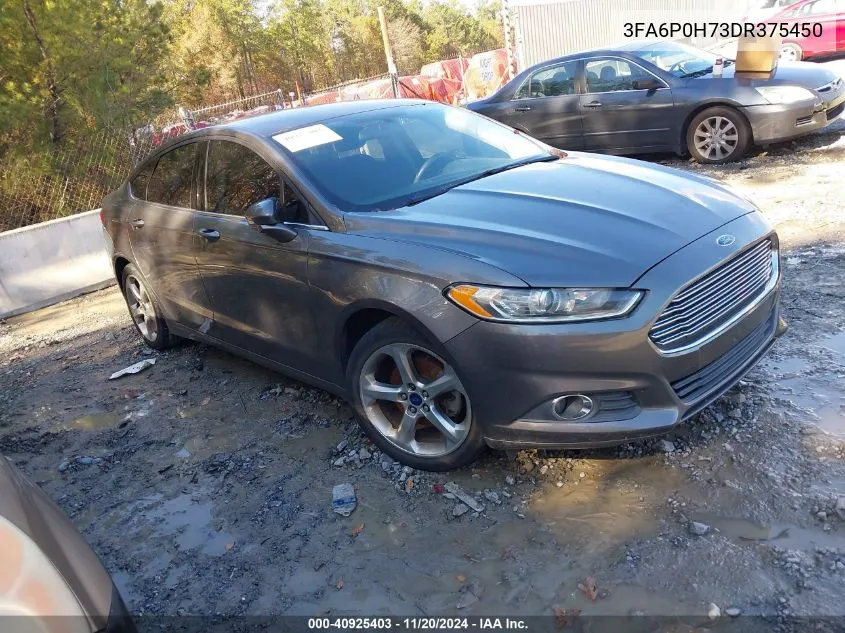 2013 Ford Fusion Se VIN: 3FA6P0H73DR375450 Lot: 40925403