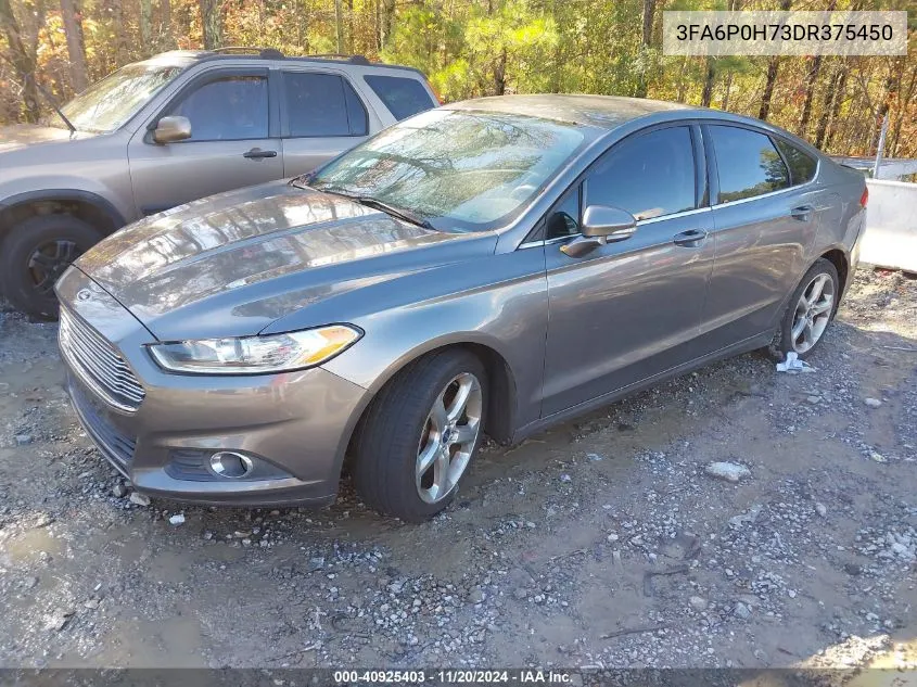 2013 Ford Fusion Se VIN: 3FA6P0H73DR375450 Lot: 40925403