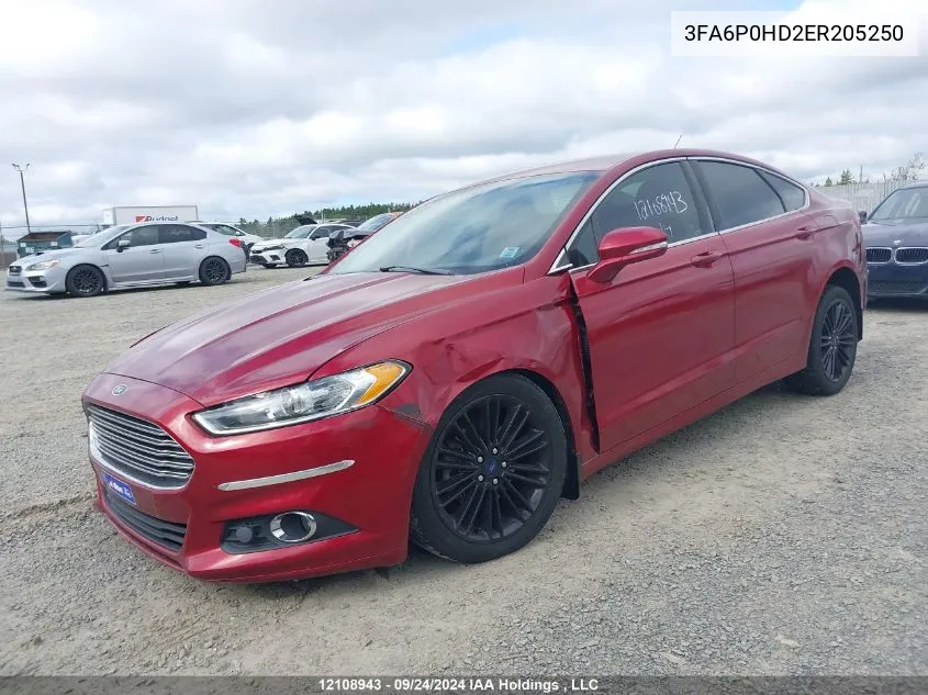 2014 Ford Fusion Se VIN: 3FA6P0HD2ER205250 Lot: 12108943