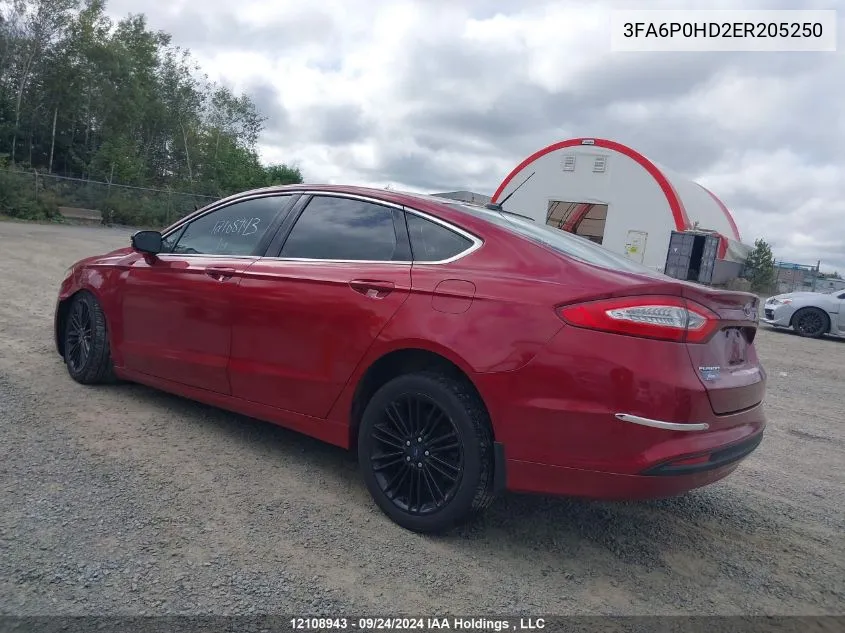 2014 Ford Fusion Se VIN: 3FA6P0HD2ER205250 Lot: 12108943