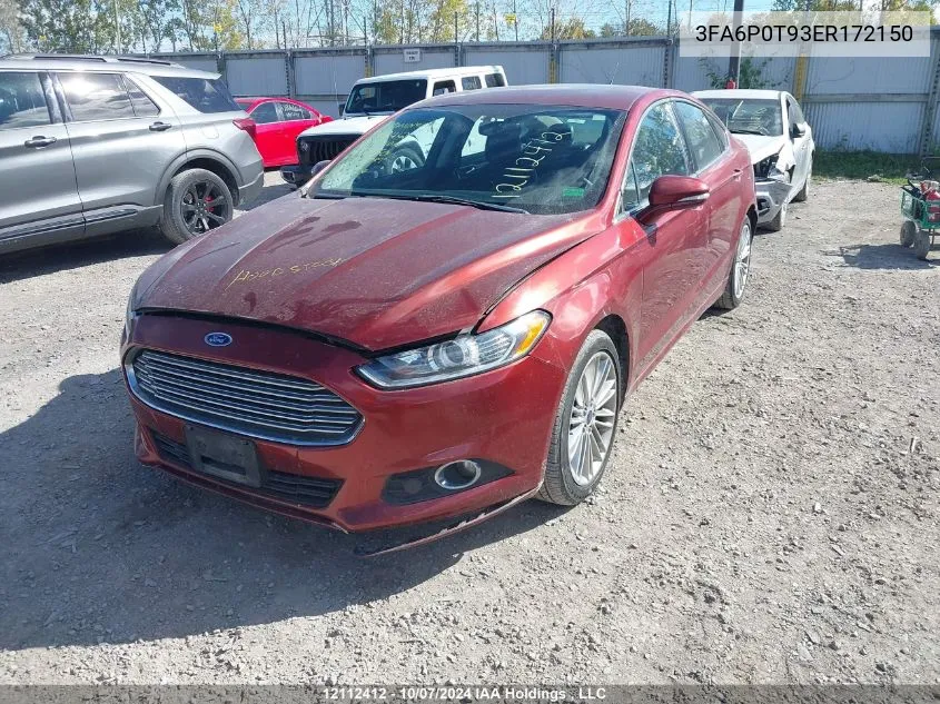 2014 Ford Fusion Se VIN: 3FA6P0T93ER172150 Lot: 12112412