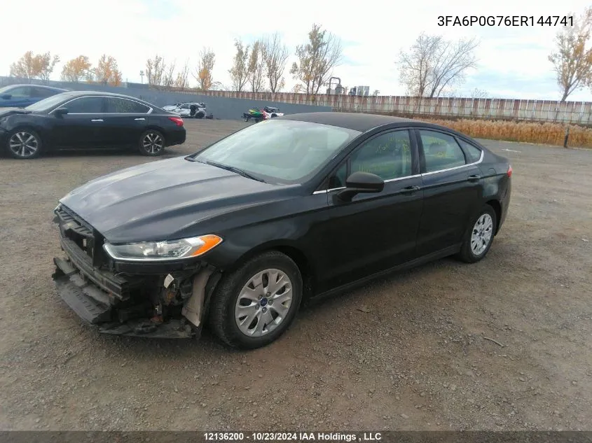 2014 Ford Fusion S VIN: 3FA6P0G76ER144741 Lot: 12136200