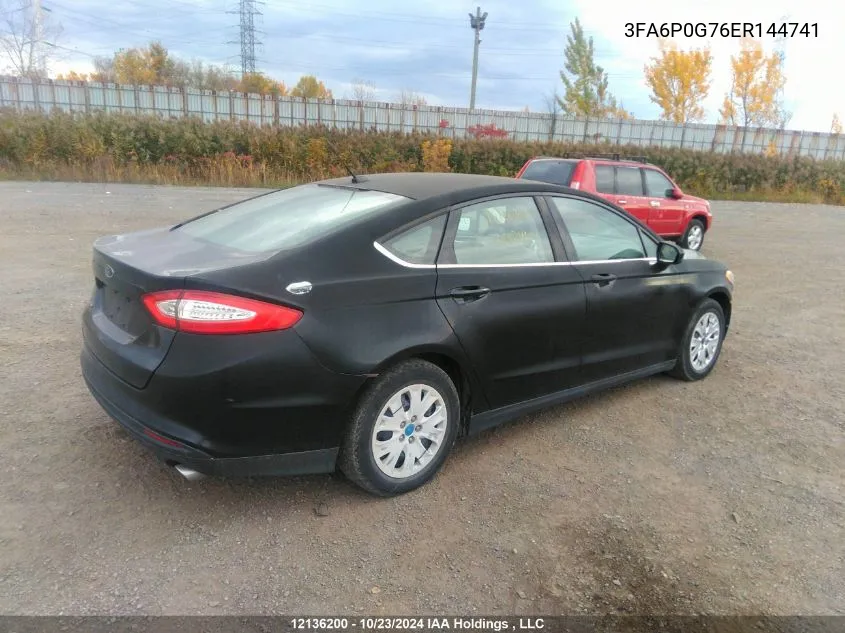 2014 Ford Fusion S VIN: 3FA6P0G76ER144741 Lot: 12136200