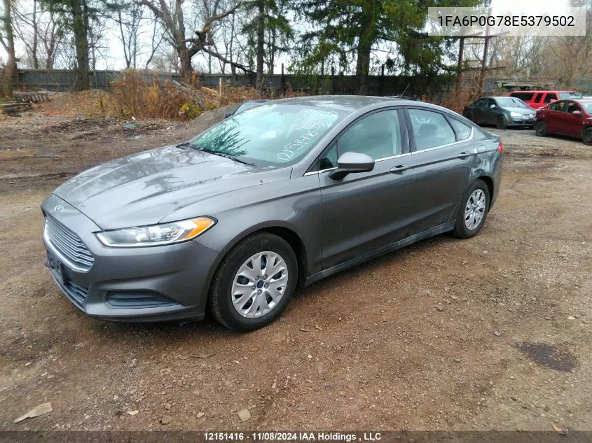 2014 Ford Fusion S VIN: 1FA6P0G78E5379502 Lot: 12151416