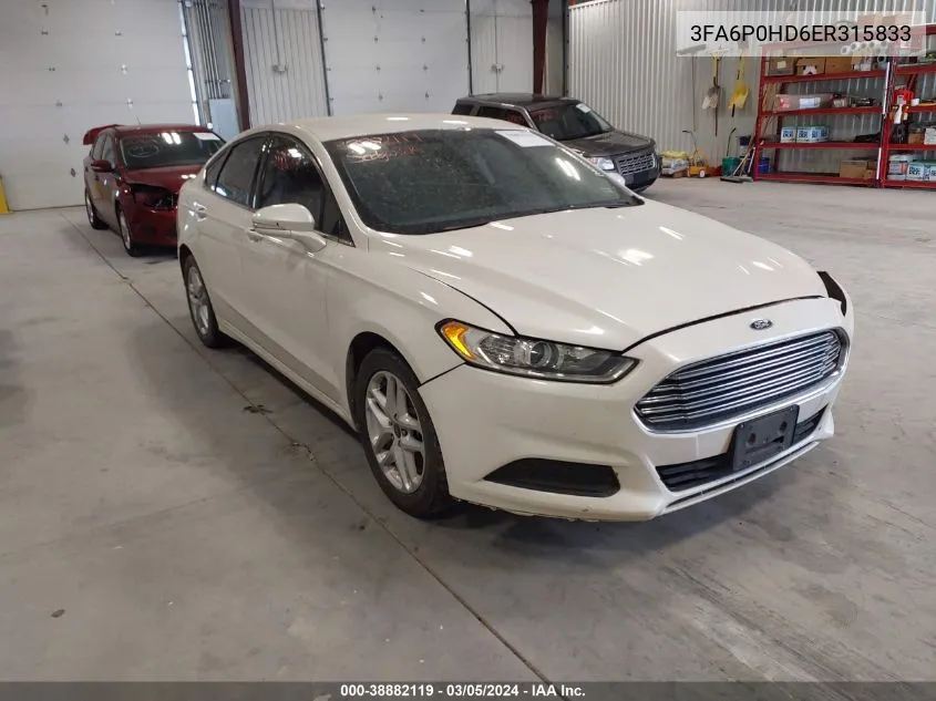 3FA6P0HD6ER315833 2014 Ford Fusion Se