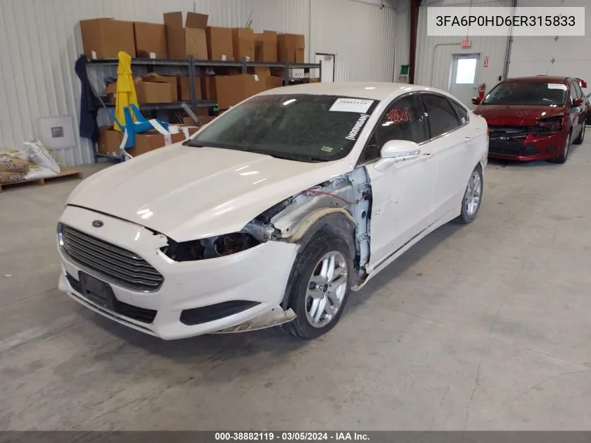 3FA6P0HD6ER315833 2014 Ford Fusion Se