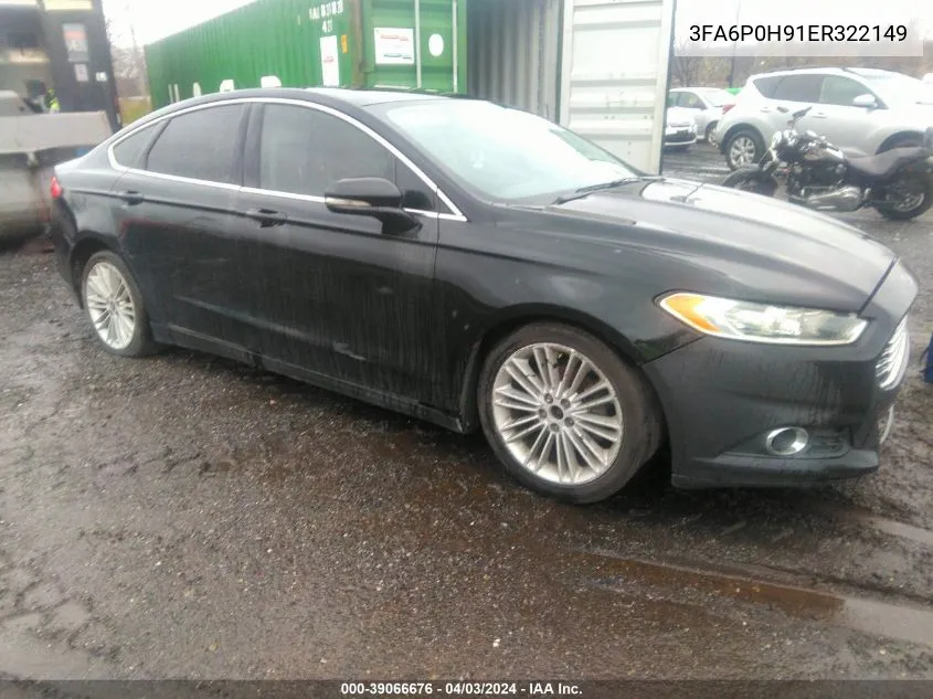 2014 Ford Fusion Se VIN: 3FA6P0H91ER322149 Lot: 39066676