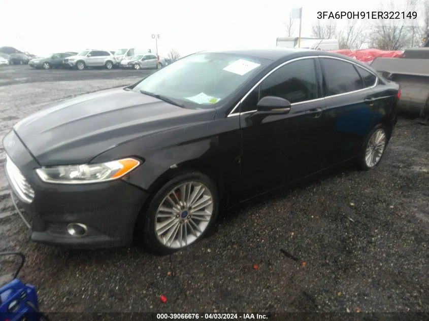 2014 Ford Fusion Se VIN: 3FA6P0H91ER322149 Lot: 39066676