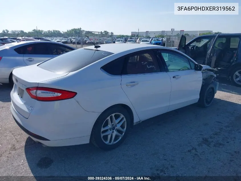 2014 Ford Fusion Se VIN: 3FA6P0HDXER319562 Lot: 39324336