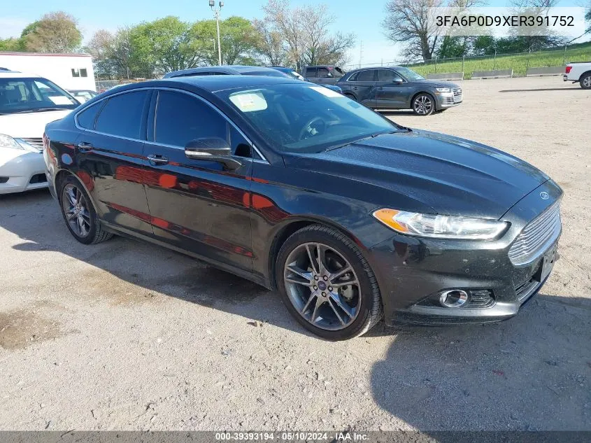 2014 Ford Fusion Titanium VIN: 3FA6P0D9XER391752 Lot: 39393194