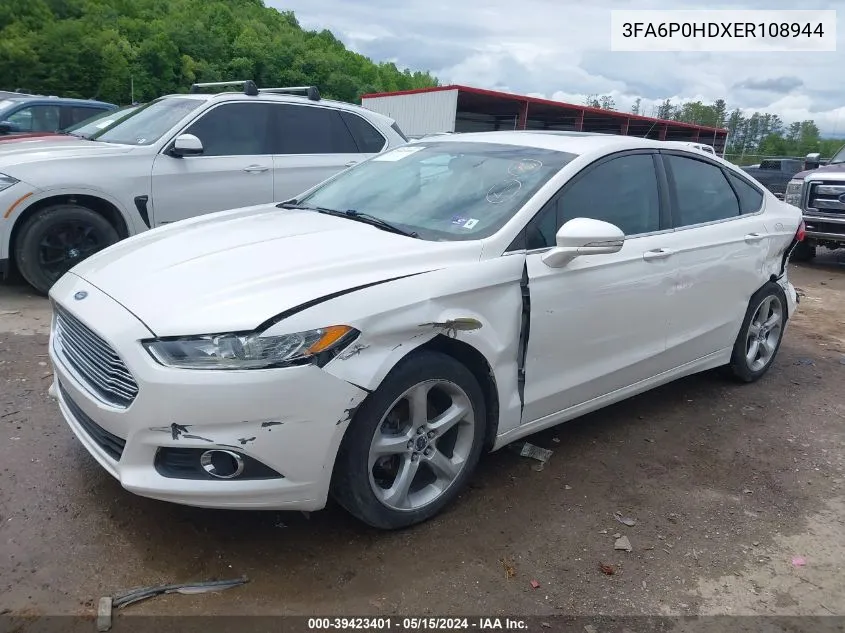 2014 Ford Fusion Se VIN: 3FA6P0HDXER108944 Lot: 39423401