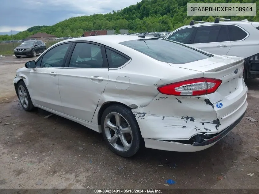 2014 Ford Fusion Se VIN: 3FA6P0HDXER108944 Lot: 39423401