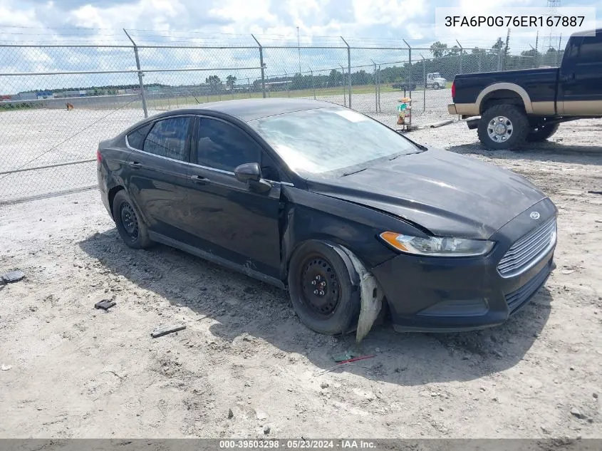 2014 Ford Fusion S VIN: 3FA6P0G76ER167887 Lot: 39503298