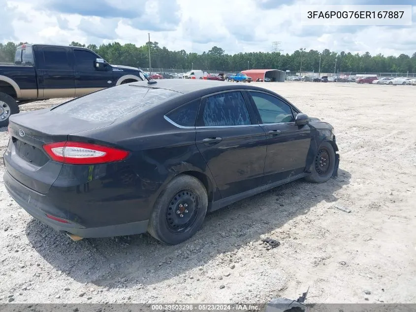 2014 Ford Fusion S VIN: 3FA6P0G76ER167887 Lot: 39503298