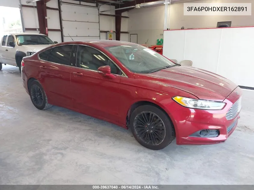 2014 Ford Fusion Se VIN: 3FA6P0HDXER162891 Lot: 39637040