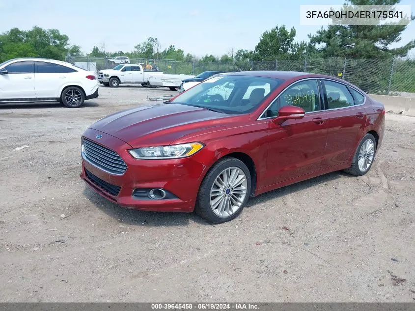 2014 Ford Fusion Se VIN: 3FA6P0HD4ER175541 Lot: 39645458