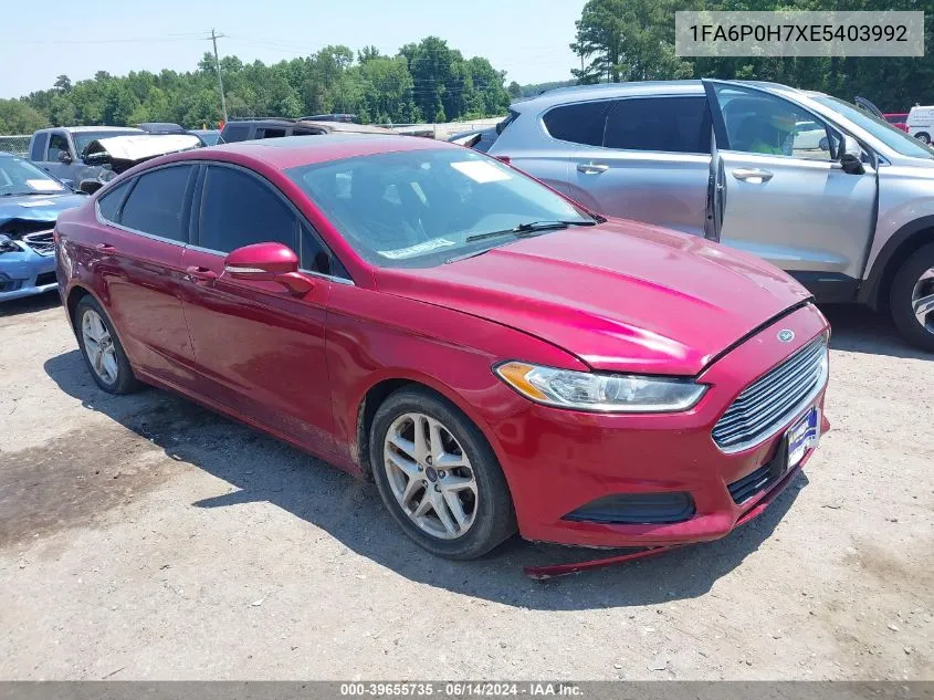 2014 Ford Fusion Se VIN: 1FA6P0H7XE5403992 Lot: 39655735