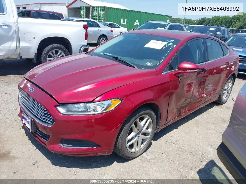 2014 Ford Fusion Se VIN: 1FA6P0H7XE5403992 Lot: 39655735