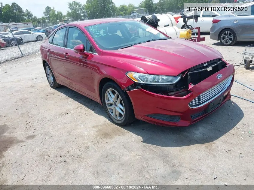 2014 Ford Fusion Se VIN: 3FA6P0HDXER239520 Lot: 39660582