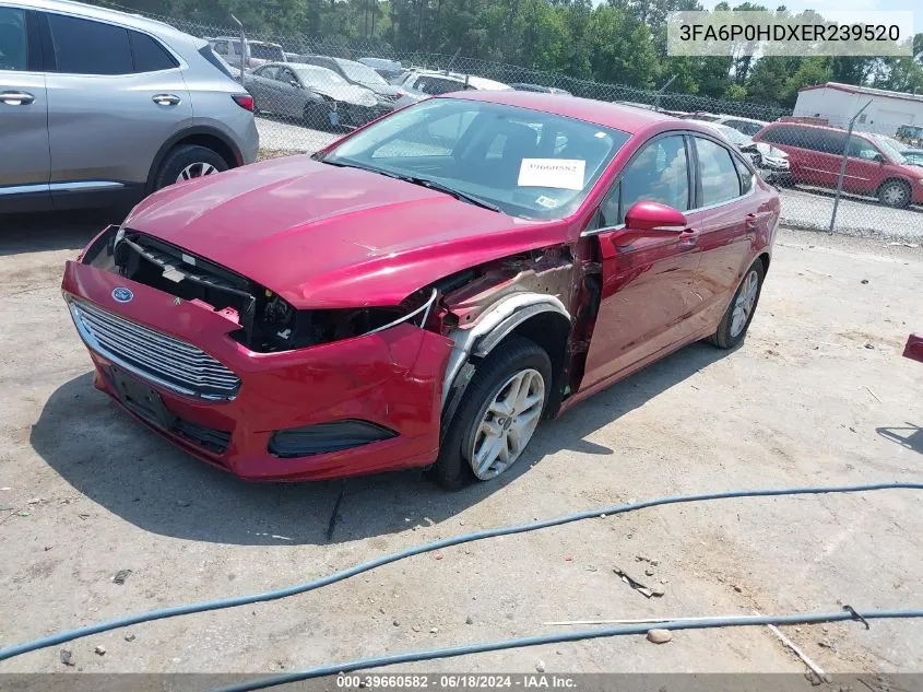 2014 Ford Fusion Se VIN: 3FA6P0HDXER239520 Lot: 39660582