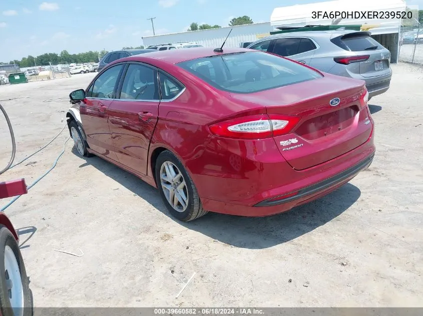 2014 Ford Fusion Se VIN: 3FA6P0HDXER239520 Lot: 39660582