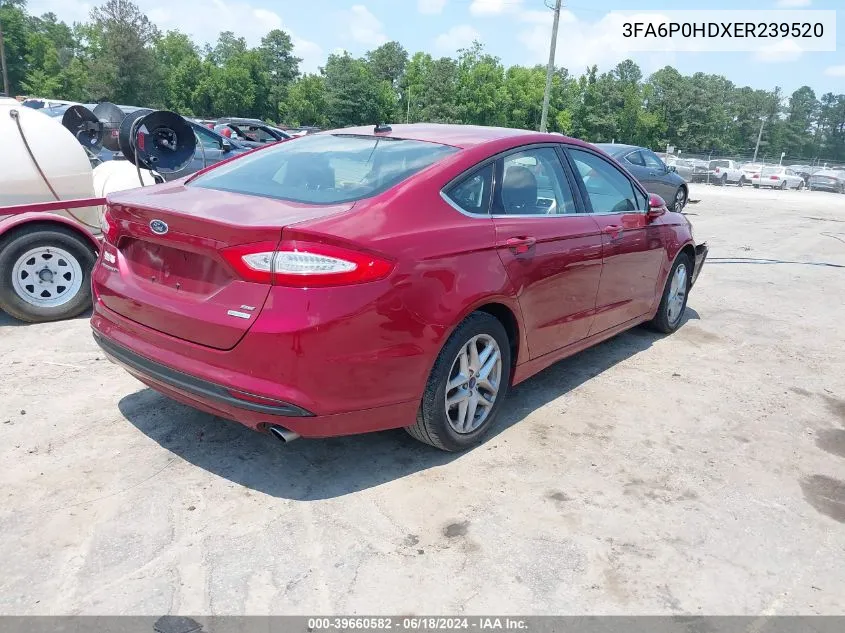 2014 Ford Fusion Se VIN: 3FA6P0HDXER239520 Lot: 39660582