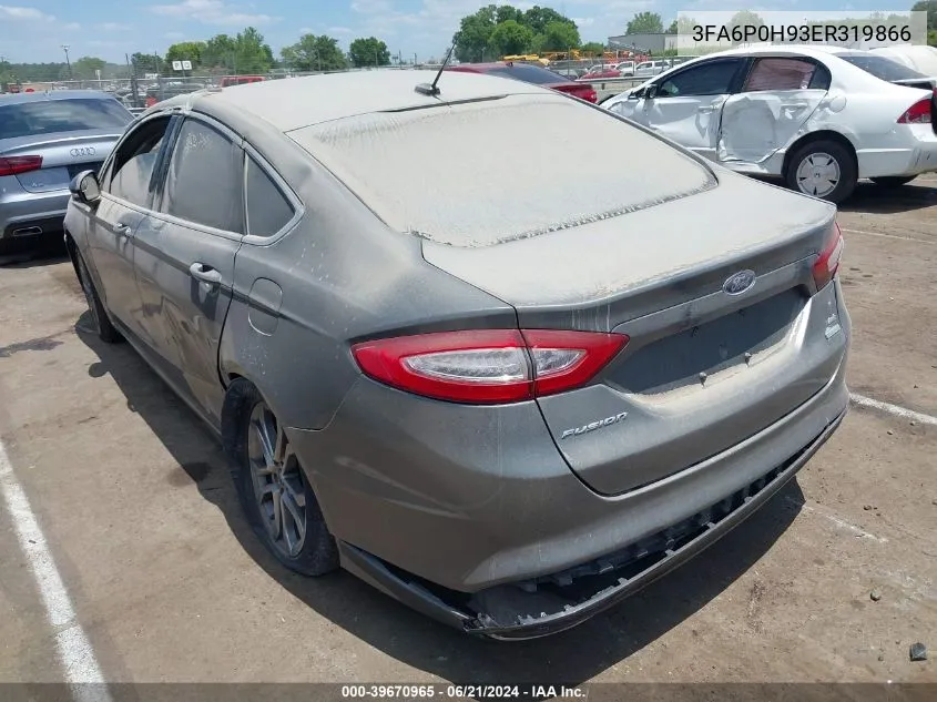 2014 Ford Fusion Se VIN: 3FA6P0H93ER319866 Lot: 39670965