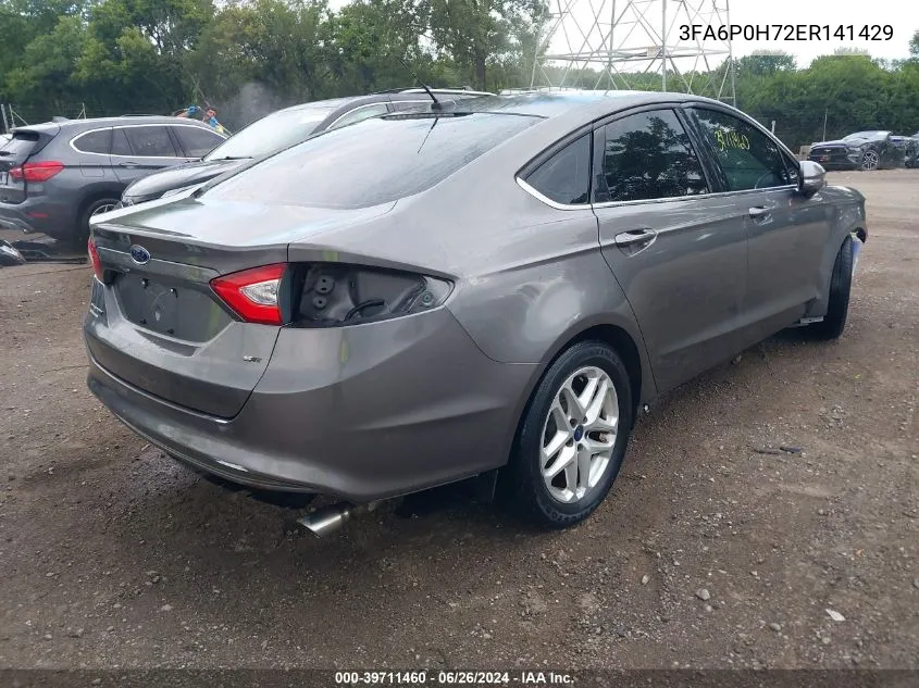 2014 Ford Fusion Se VIN: 3FA6P0H72ER141429 Lot: 39711460