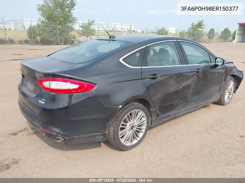 2014 Ford Fusion Se VIN: 3FA6P0H98ER150377 Lot: 39712824