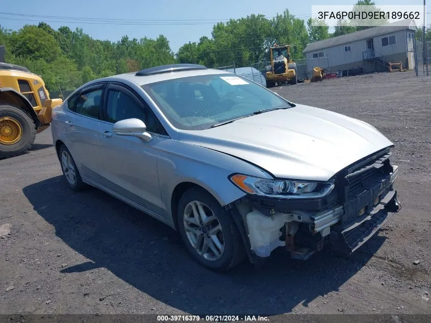 2014 Ford Fusion Se VIN: 3FA6P0HD9ER189662 Lot: 39716379