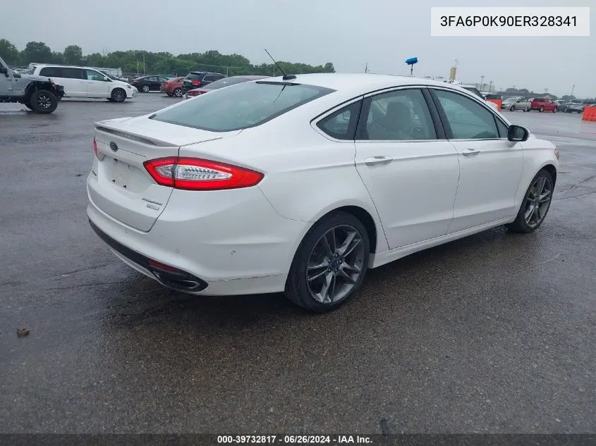 2014 Ford Fusion Titanium VIN: 3FA6P0K90ER328341 Lot: 39732817