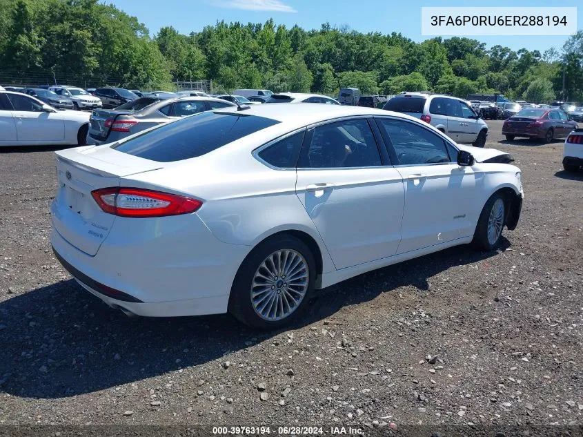 3FA6P0RU6ER288194 2014 Ford Fusion Hybrid Titanium