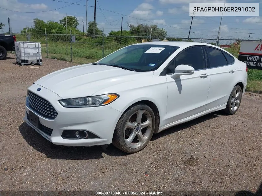 2014 Ford Fusion Se VIN: 3FA6P0HD6ER291002 Lot: 39773346