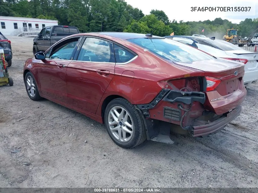 2014 Ford Fusion Se VIN: 3FA6P0H70ER155037 Lot: 39788631