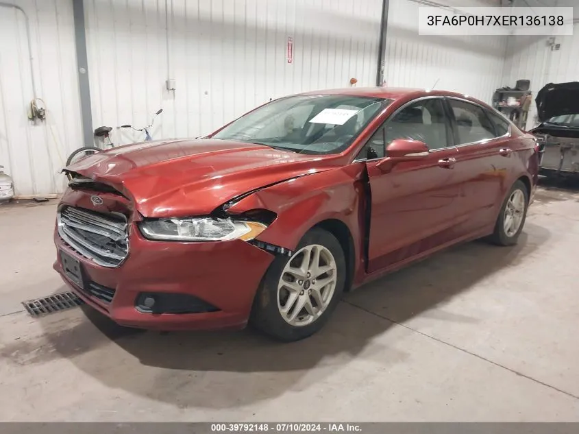 2014 Ford Fusion Se VIN: 3FA6P0H7XER136138 Lot: 39792148