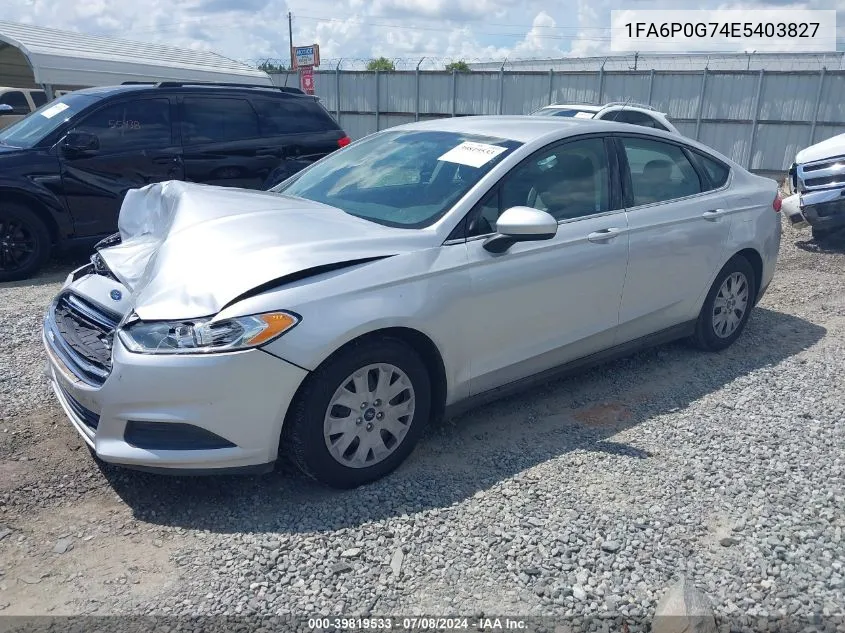 1FA6P0G74E5403827 2014 Ford Fusion S