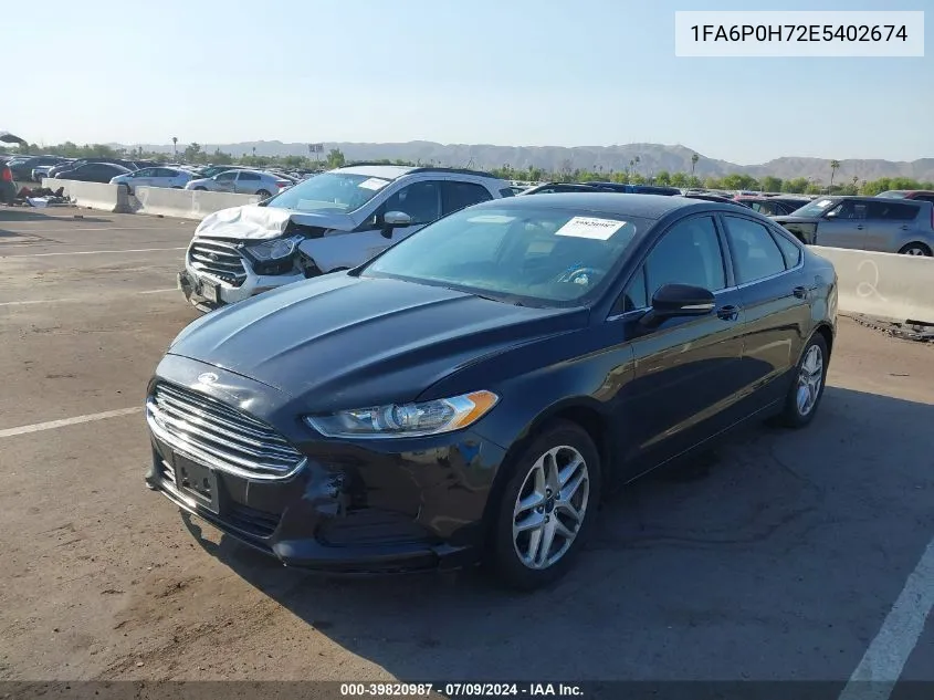 2014 Ford Fusion Se VIN: 1FA6P0H72E5402674 Lot: 39820987