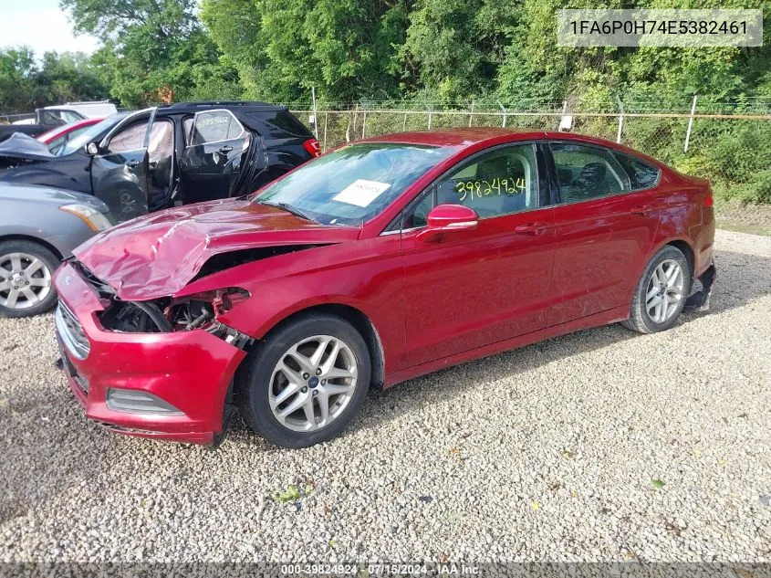 2014 Ford Fusion Se VIN: 1FA6P0H74E5382461 Lot: 39824924