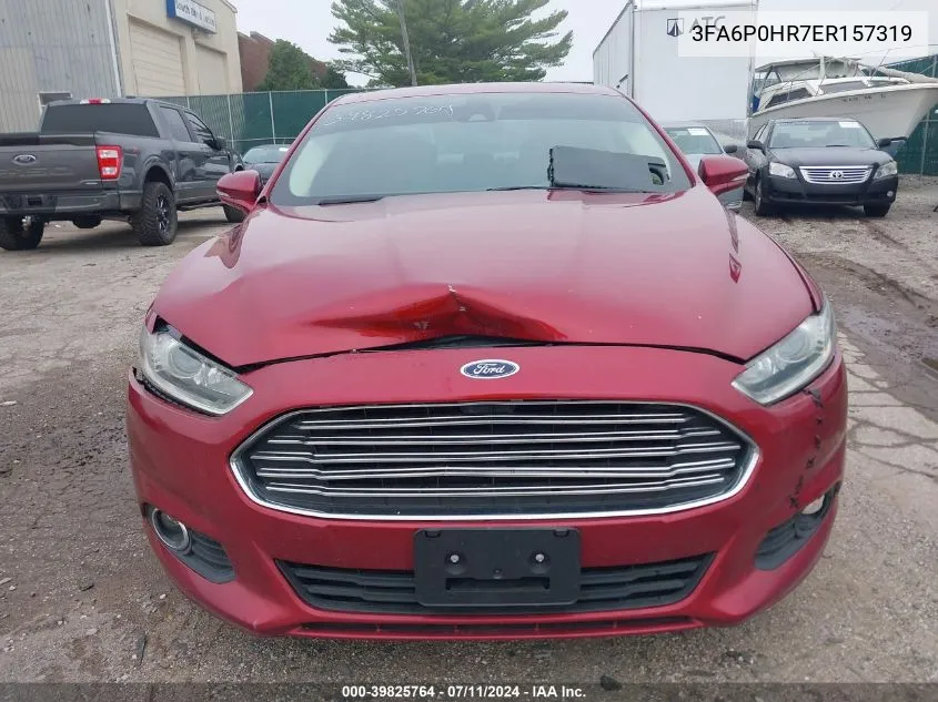 2014 Ford Fusion Se VIN: 3FA6P0HR7ER157319 Lot: 39825764