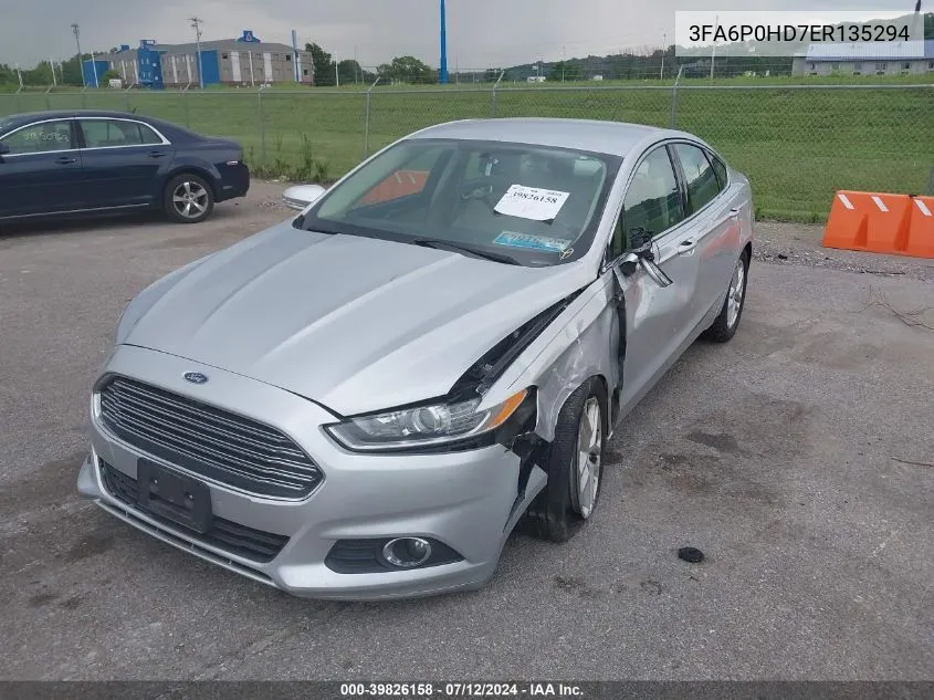 2014 Ford Fusion Se VIN: 3FA6P0HD7ER135294 Lot: 39826158