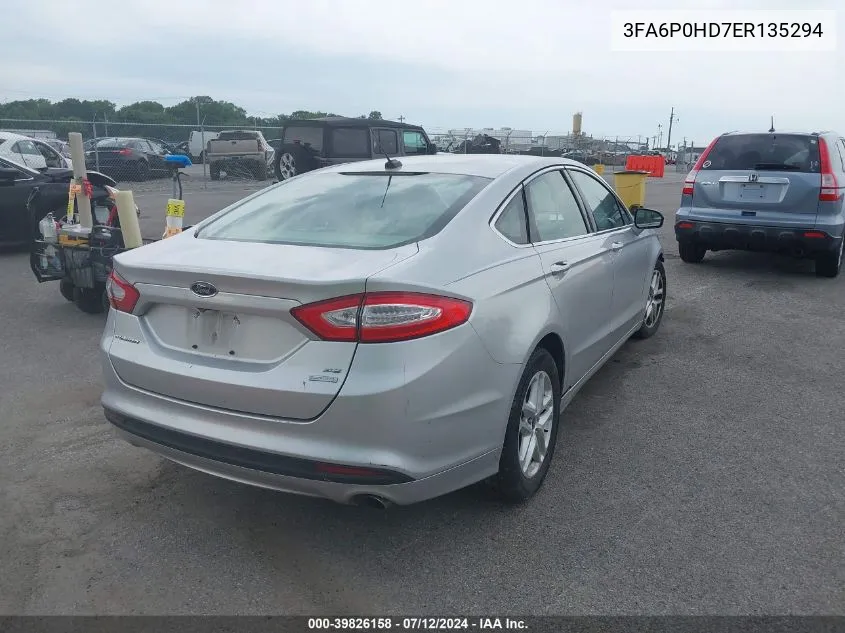 2014 Ford Fusion Se VIN: 3FA6P0HD7ER135294 Lot: 39826158